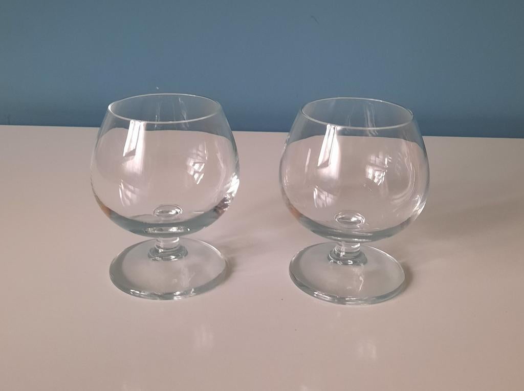 2 kleine snifter glazen, Ophalen of Verzenden, Zo goed als nieuw, Glas, Glas of Glazen