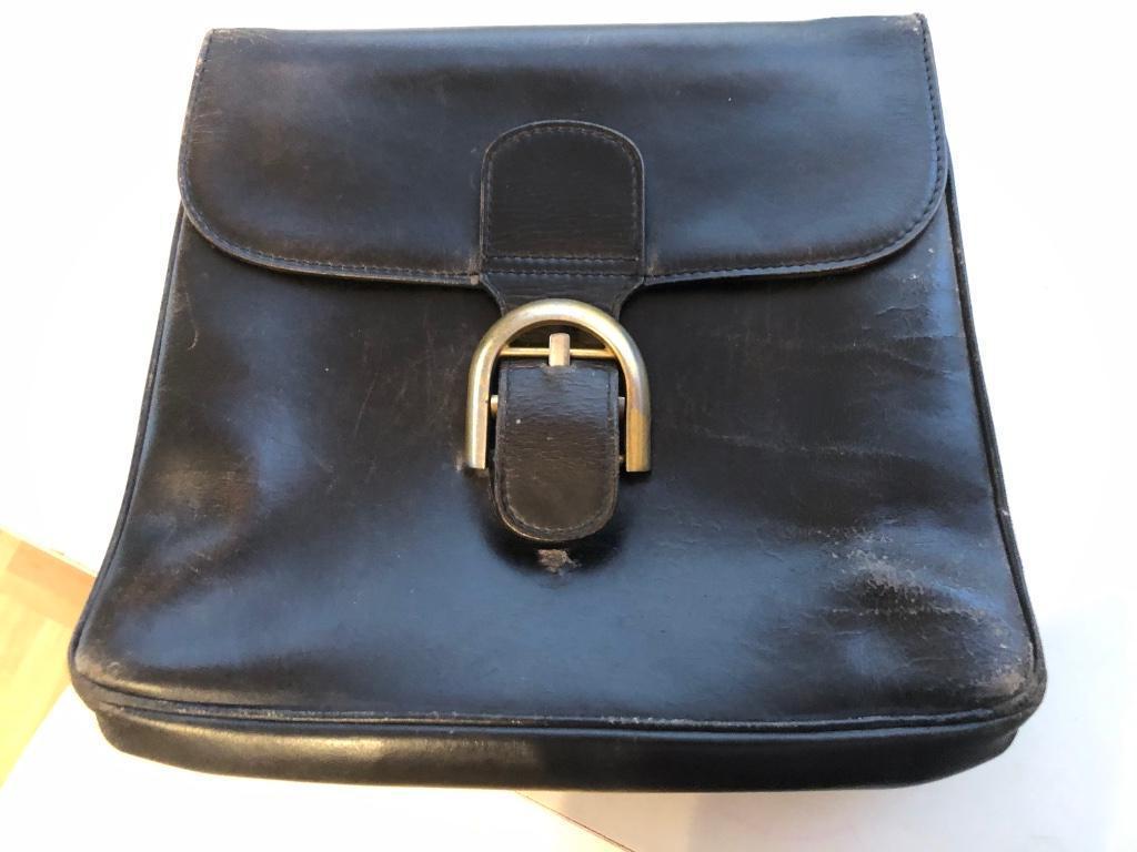 Sac à main vintage Delvaux authentique, Enlèvement ou Envoi, Utilisé, Noir, Sac à main