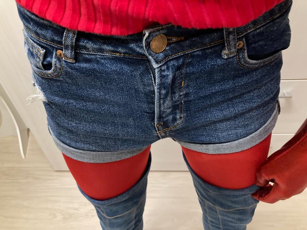 Strakke jeansshort Bershka maat 36, Kleding | Dames, Kort, Blauw, Zo goed als nieuw, Maat 36 (S)