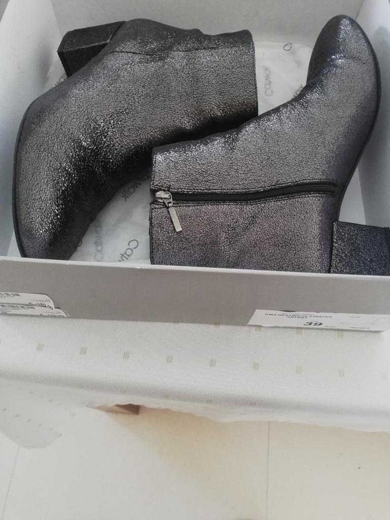 Prachtige Catwalk laarsjes leder antracietgrijs met glitters, Ophalen of Verzenden, Zo goed als nieuw