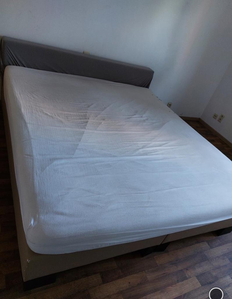 Boxspring, Crème, Enlèvement, Utilisé, 180 cm