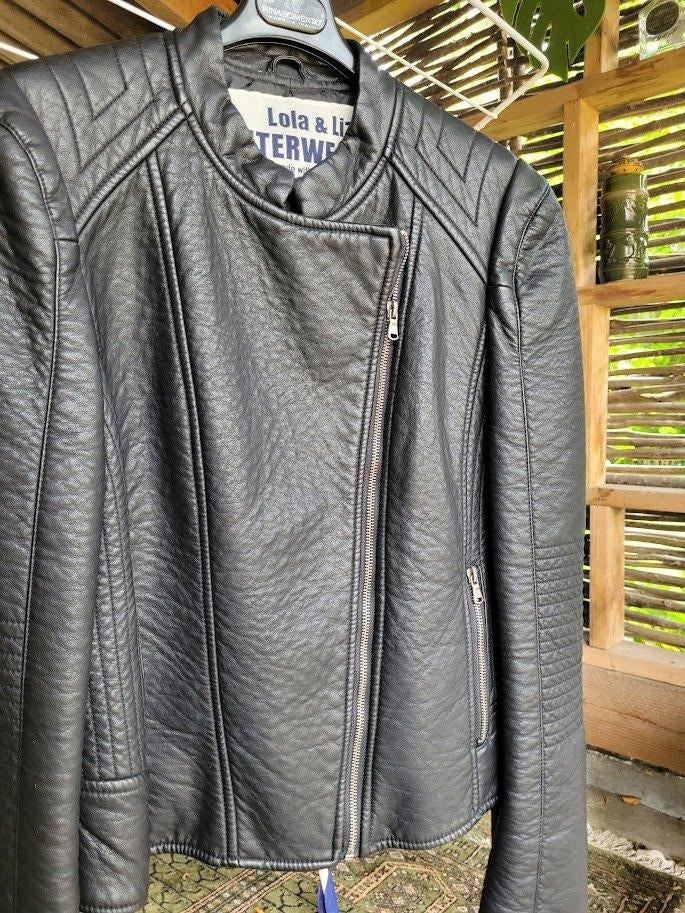 veste en cuir noir large, Vêtements | Femmes, Taille 42/44 (L), Enlèvement ou Envoi, Lola & Liza, Comme neuf
