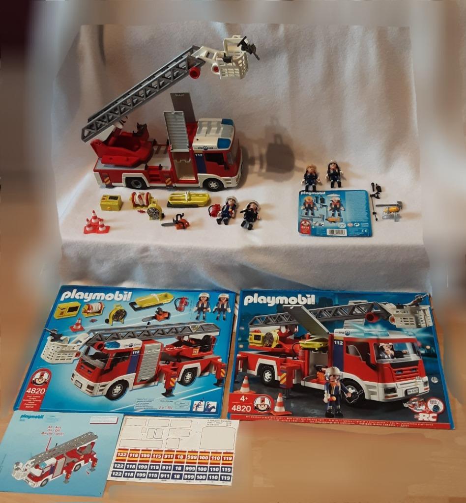 Playmobil 4820 + 4914 Brandweerwagen +uitbreidingsset, Kinderen en Baby's, Speelgoed | Playmobil, Zo goed als nieuw, Complete set