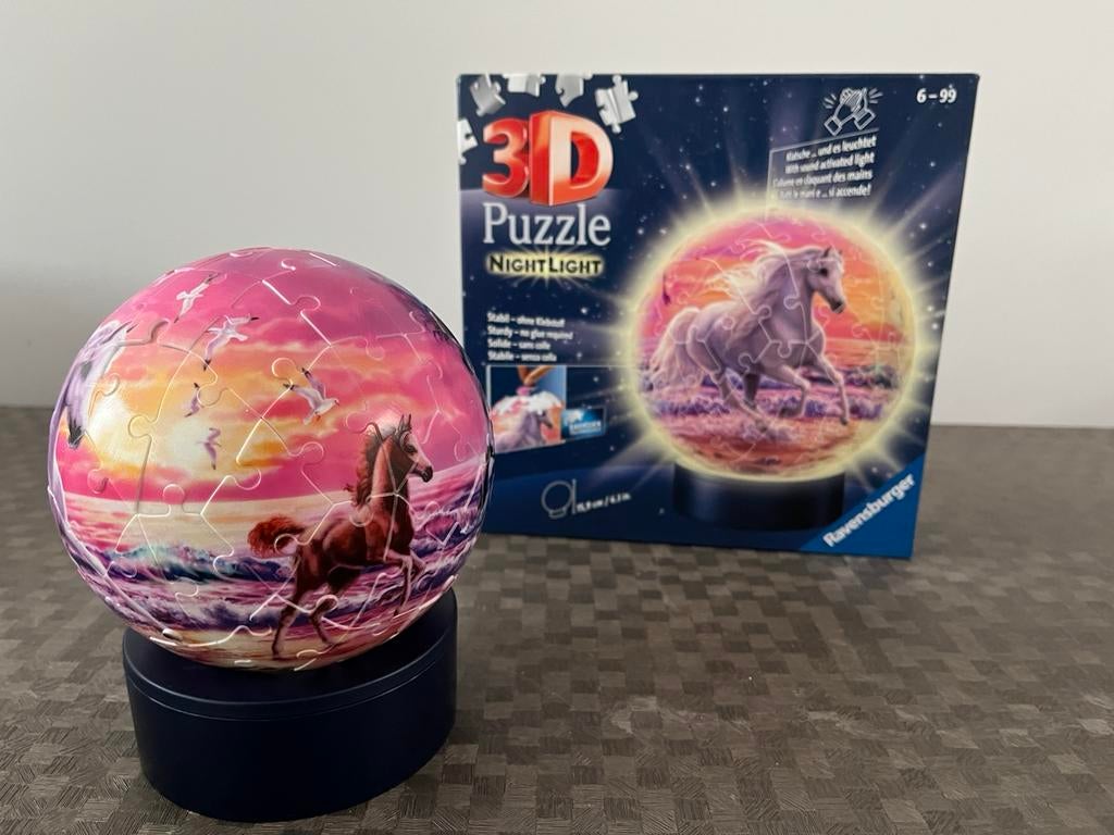 Puzzelbal / nachtlichtje paard Ravensburger, Ophalen of Verzenden, Meer dan 50 stukjes, Zo goed als nieuw, 6 jaar of ouder