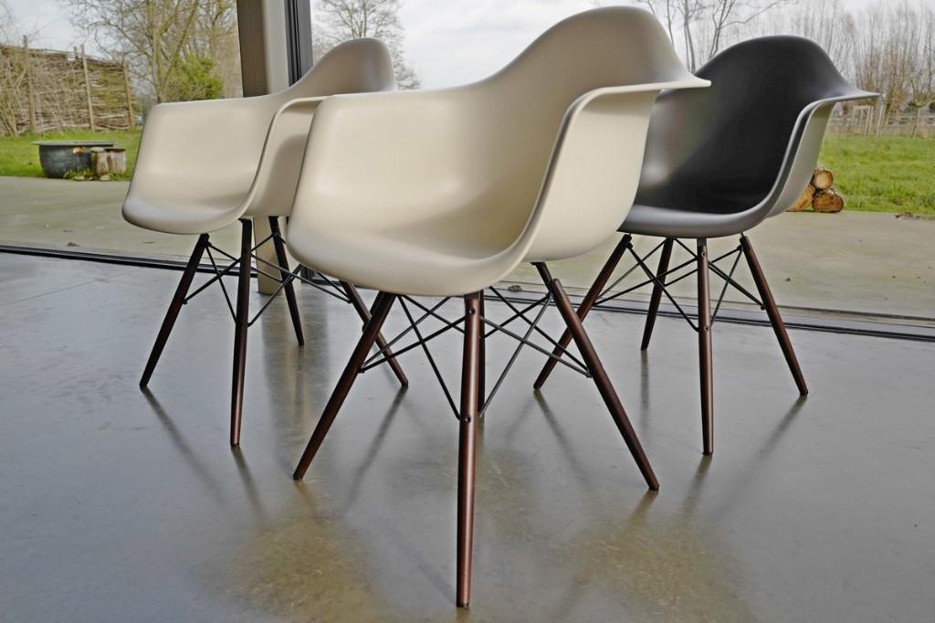 Stoelen Vitra Eames DAW 2 stuks wit, Maison & Meubles, Chaises, Comme neuf, Bois, Synthétique, Gris, Envoi