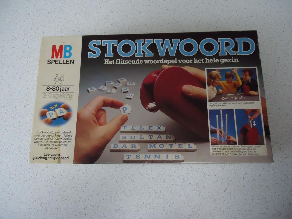 "Stokwoord" van MB in Prima Staat !, Hobby en Vrije tijd, Een of twee spelers, Ophalen of Verzenden, Zo goed als nieuw, MB SPELLEN