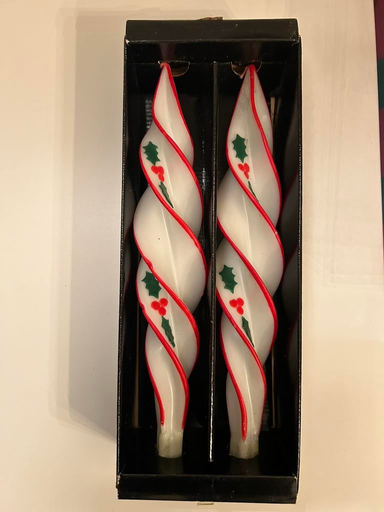 2 bougies de Noël vintage Twist, Enlèvement ou Envoi