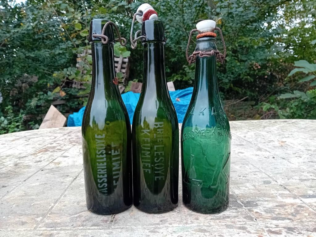 Anciennes bouteilles de bière vintage - Brasserie Lesoye Keu, Enlèvement ou Envoi, Utilisé