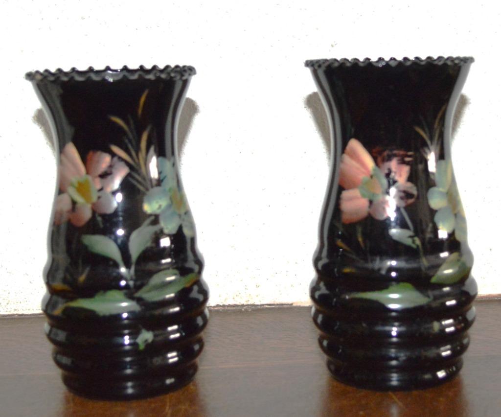 2 vaasjes Booms glas, 14 cm, Antiek en Kunst, Ophalen of Verzenden