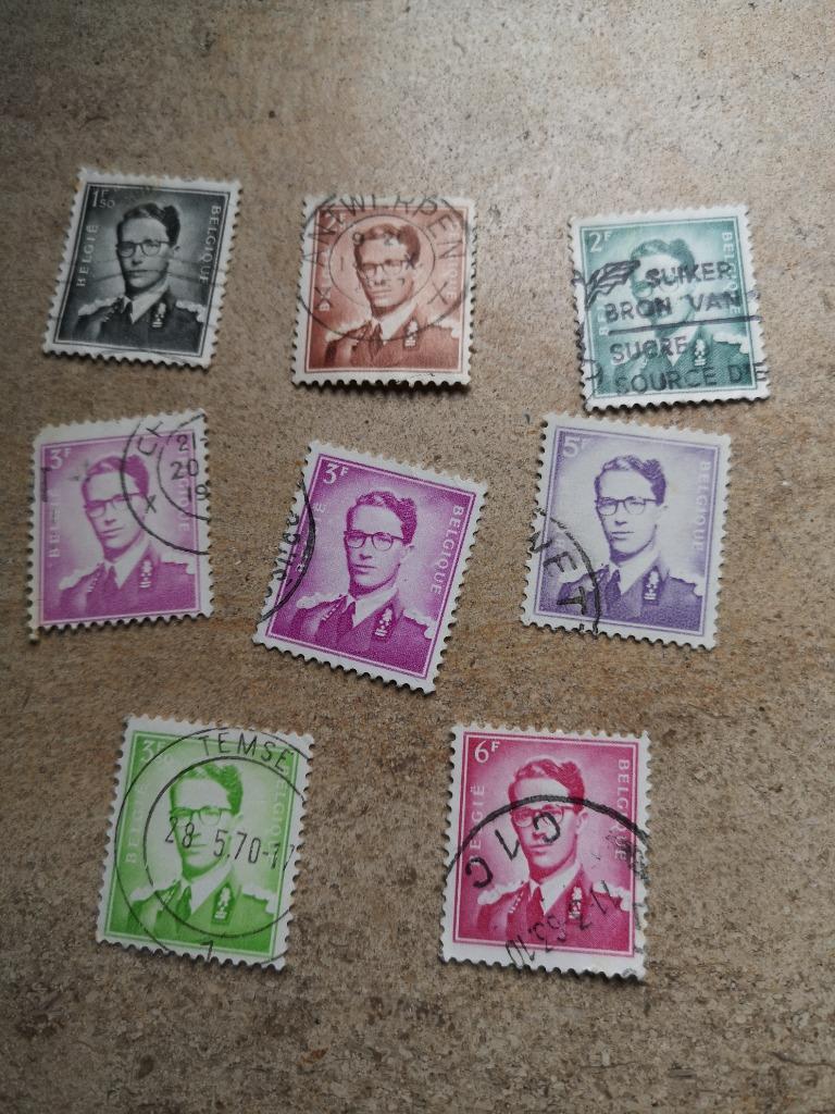 8 timbres du roi Baudouin de Belgique, Timbres & Monnaies, Timbres | Europe | Belgique, Enlèvement ou Envoi