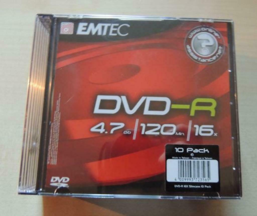 DVD-R Emtec 4.7 gb - 120 min (10 DVD vierges), Informatique & Logiciels, Enlèvement ou Envoi, Neuf, Dvd