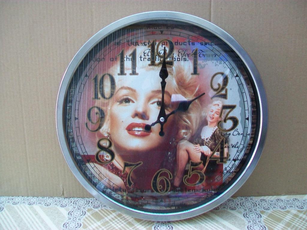 Marilyn Monroe - Wandklok - Klok - Uurwerk - Vintage - Retro, Enlèvement ou Envoi, Comme neuf, Film, Autres types