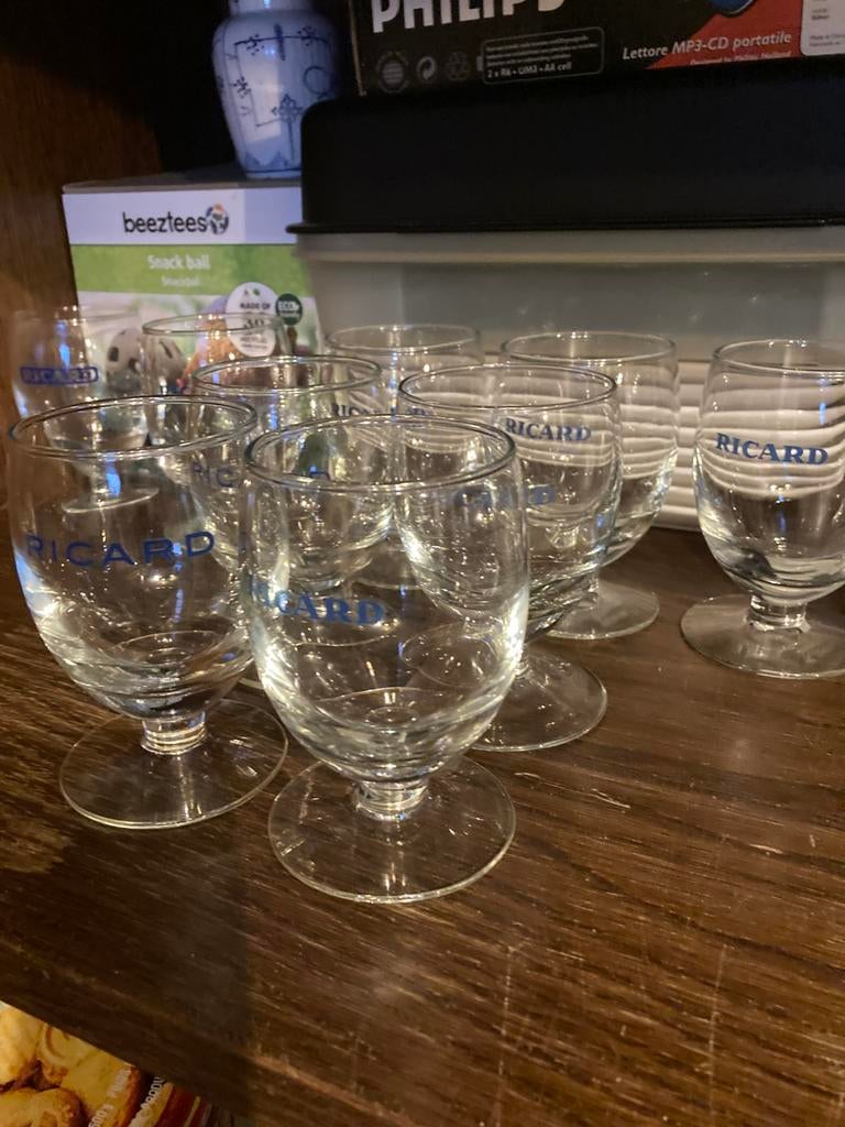 Ricard glazen  6 stuks voor 18 euro, Verzamelen, Glas en Drinkglazen, Ophalen, Zo goed als nieuw