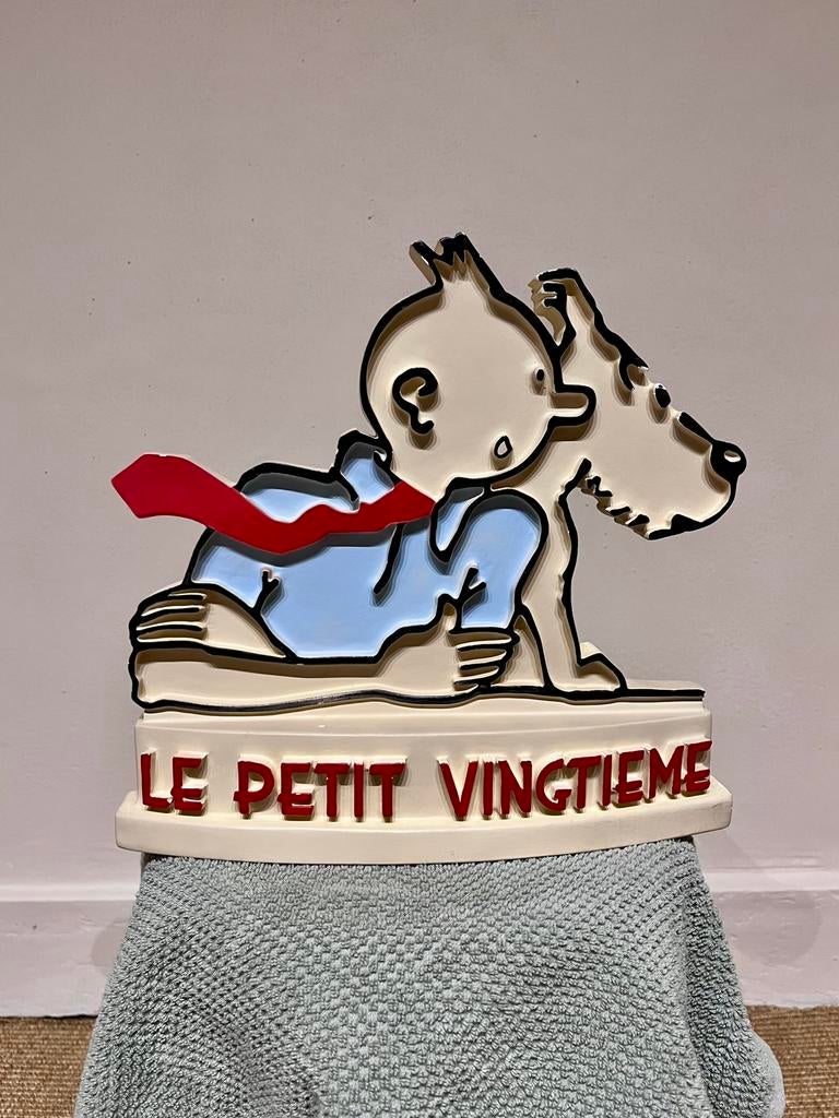 Kuifje & Bobbie reliëf “Le Petit Vingtième” - naar Hergé, Enlèvement ou Envoi, Comme neuf