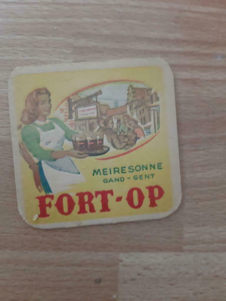 oude bierkaartje: Fort-op  Meiresonne  Gent, Enlèvement ou Envoi