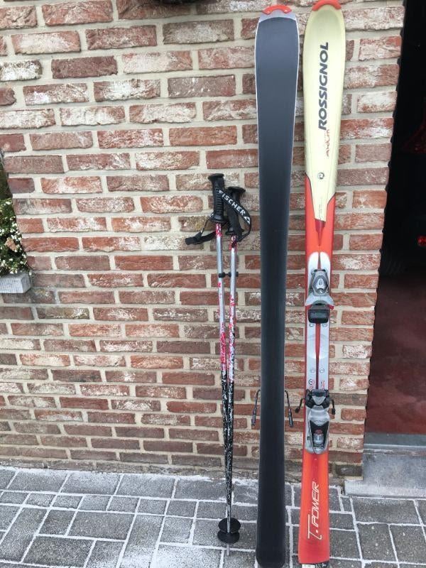 Rossignol ski's T-Power Axium (incl. stokken + onderhoud), Sport en Fitness, Skiën en Langlaufen, Gebruikt, Ski's, Ski, Rossignol