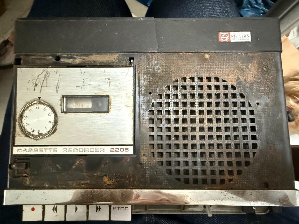 Philips cassetterecorder N2205 Vintage, niet getest, Antiek en Kunst, Verzenden