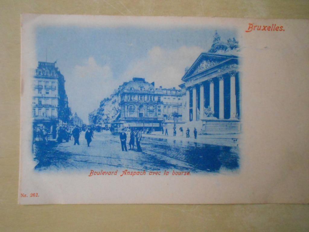 5 ansichtkaarten - Beursplein, Brussel, Verzamelen, Ophalen of Verzenden, Voor 1920, Ongelopen, Brussel (Gewest)