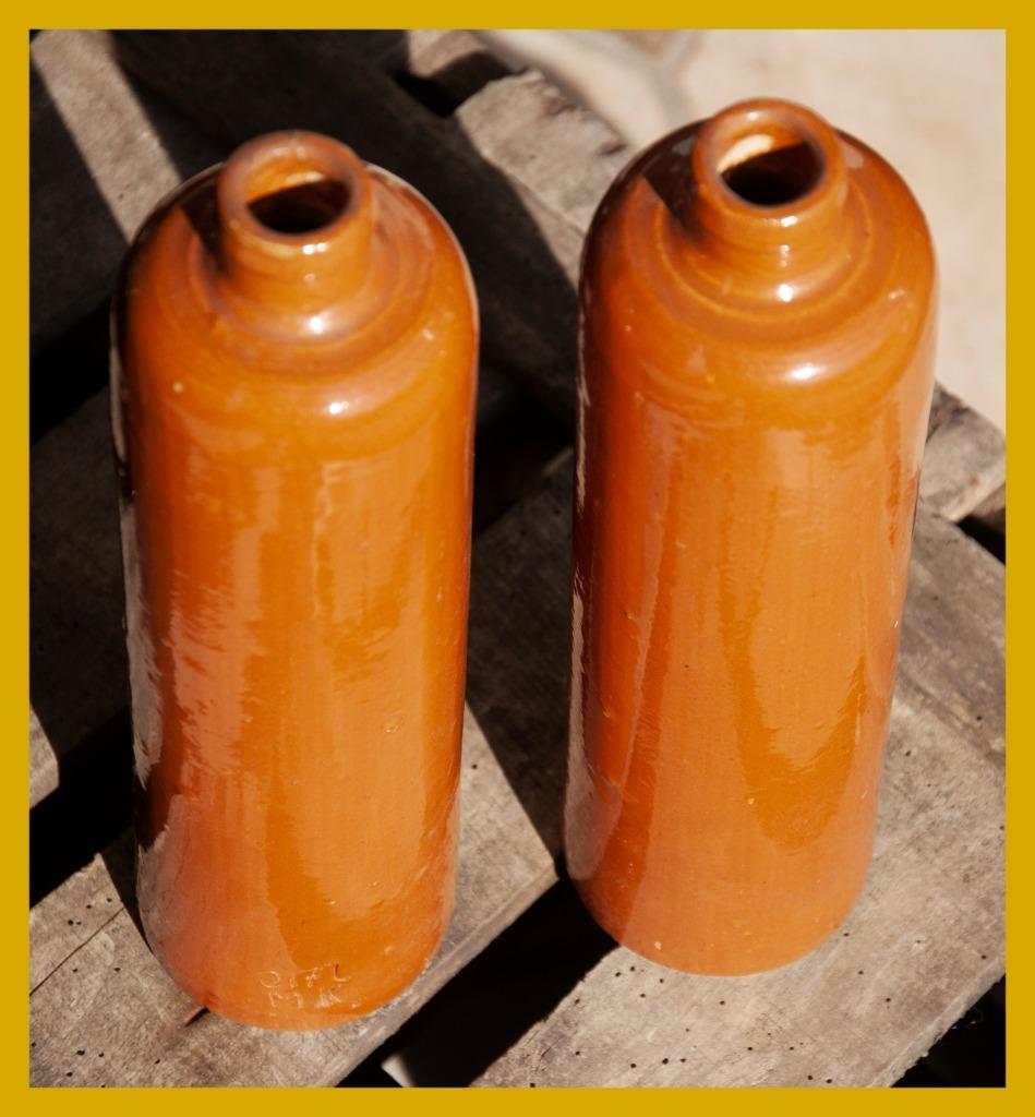 Elegante stenen fles stoop - jenever - likeur - kandelaar, Ophalen of Verzenden