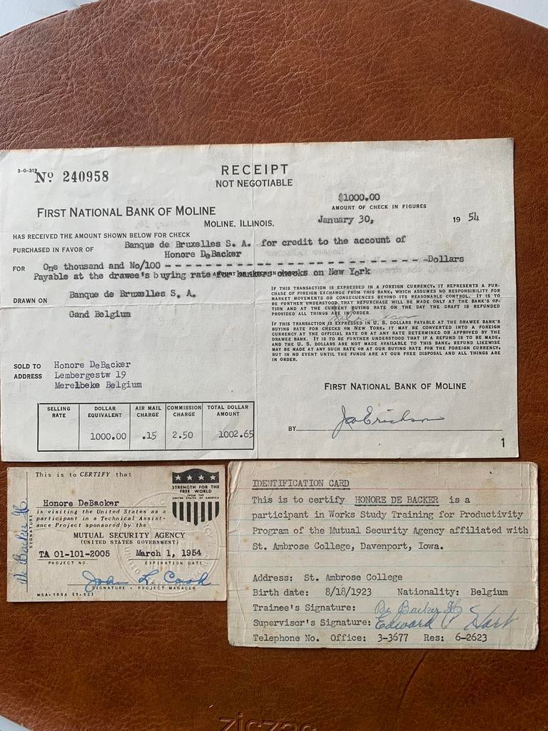 Ancien chèque américain de 1954, Enlèvement ou Envoi