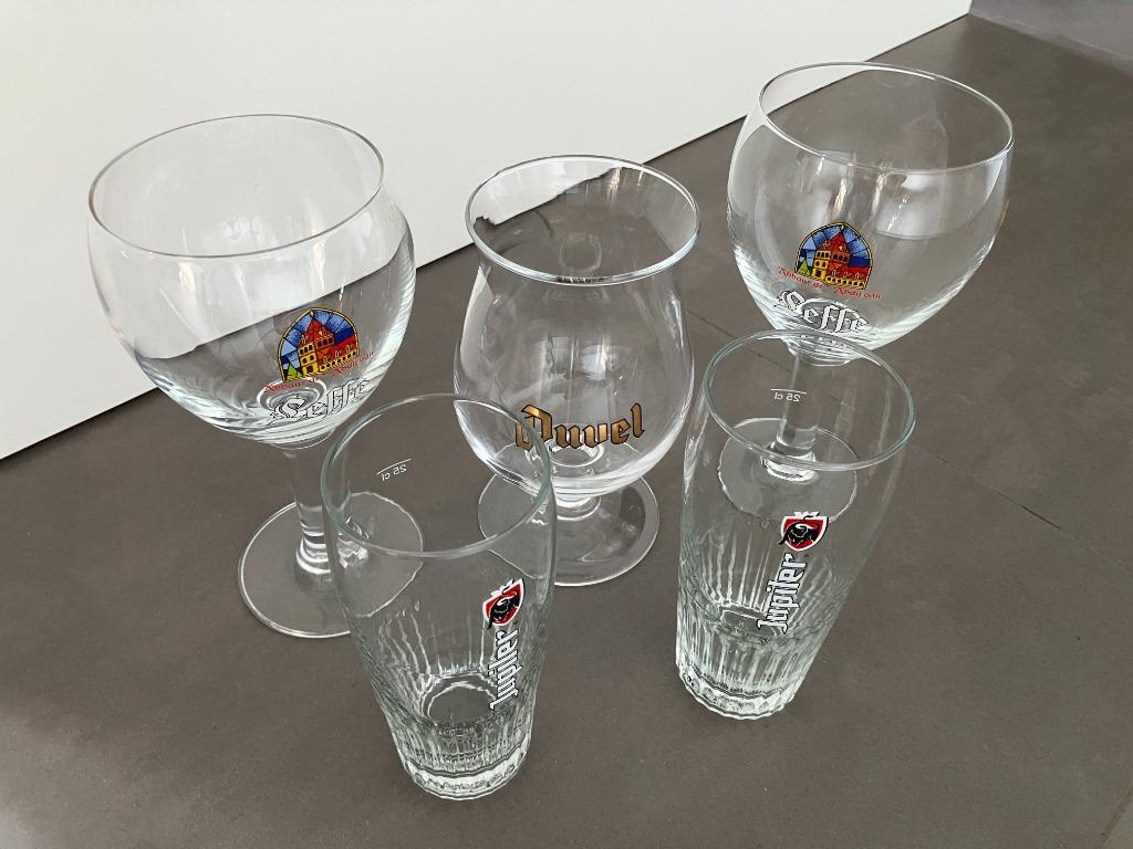 Bierglazen Duvel, Leffe & Jupiler, Ophalen, Zo goed als nieuw, Bierglas