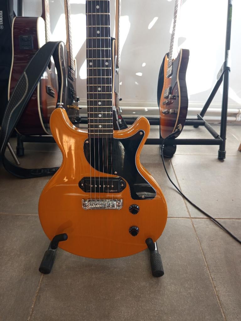 Les Paul junior Harley Benton DC-Junior FAT TV Yellow, Muziek en Instrumenten, Ophalen, Zo goed als nieuw, Solid body, Overige merken