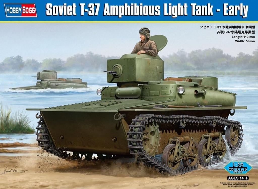 HOBBY BOSS 83818 soviet T-37 amphibious light tank 1/35, Hobby & Loisirs créatifs, Modélisme | Voitures & Véhicules, Neuf, Autres marques
