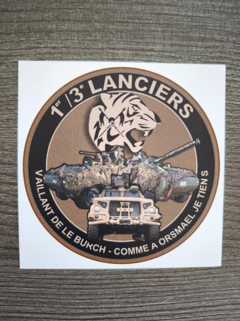 Sticker 1ste/3e LANCERS VAN HET BELGISCHE LEGER, Ophalen of Verzenden