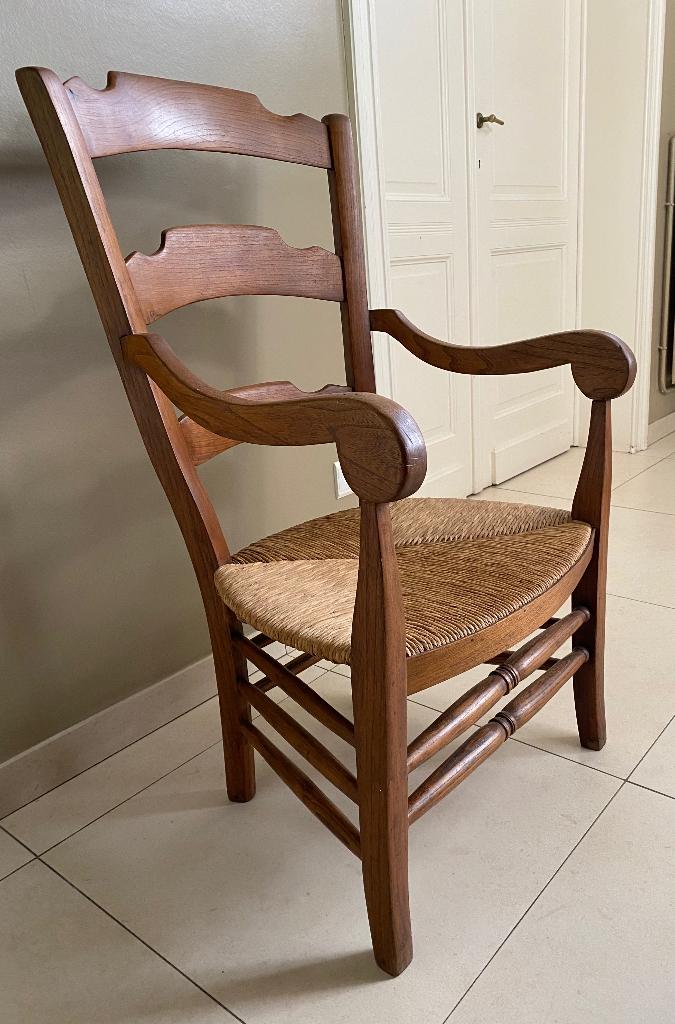 Rieten stoel – landelijke & bohemian stijl, Ophalen, Bruin, Landelijke & bohemian stijl, Hout