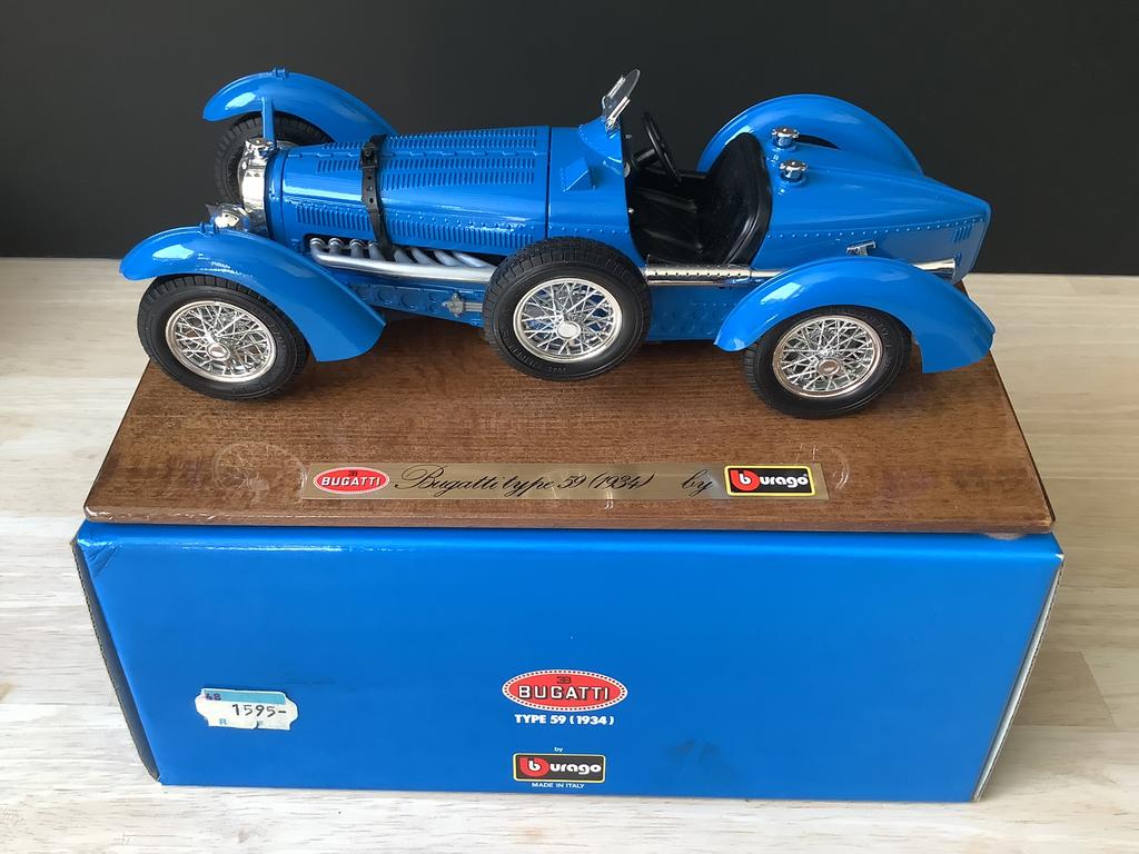 Bugatti Type 59- 1934 — blauw, Hobby en Vrije tijd, Ophalen, Nieuw, Auto