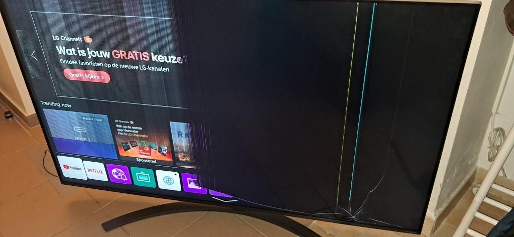 LG 55NANO867NA – écran défectueux (fissure interne), Enlèvement ou Envoi, 50 Hz, LCD, Utilisé