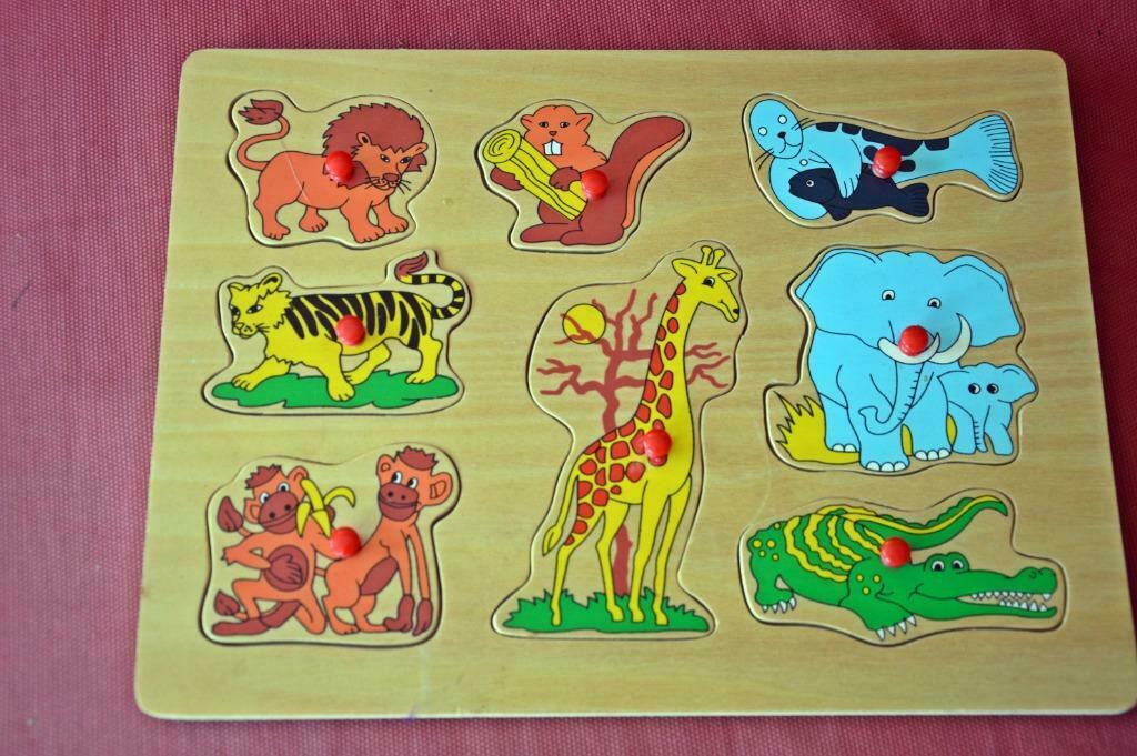 Houten kinderpuzzel, Ophalen, 2 tot 4 jaar, Zo goed als nieuw, Van hout