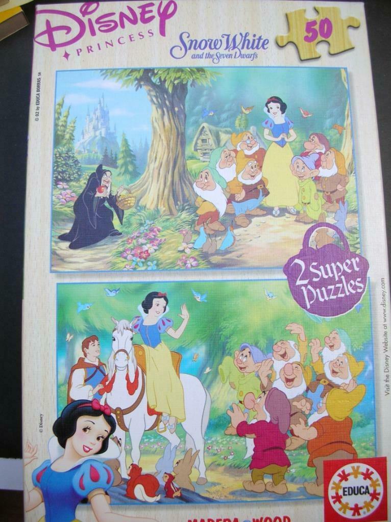 Puzzles Disney Princess - Blanche Neige 2 x 50 pièces, 6 ans ou plus, Comme neuf, Enlèvement, 10 à 50 pièces