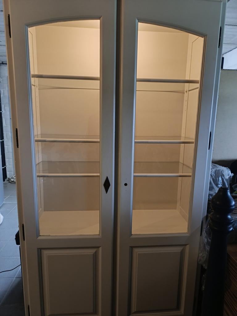 Vitrinekast wit., 25 à 50 cm, Avec tablette(s), Enlèvement, Utilisé