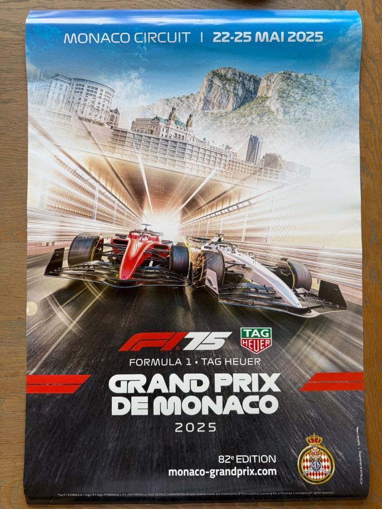 Monaco Formule 1 F1 Grand Prix 2025 Poster Officiel, Verzamelen, Ophalen of Verzenden, Zo goed als nieuw