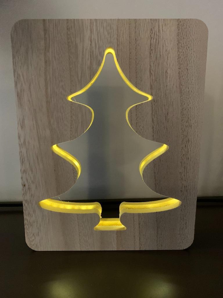 Deco houten kerstboom met licht, Diversen, Kerst, Ophalen of Verzenden, Nieuw