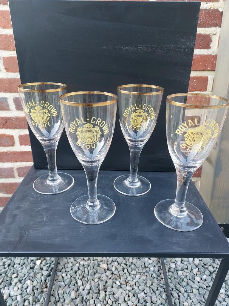 Ancienne verrerie Royal Crown Stout de la brasserie Caulier, Enlèvement ou Envoi, Comme neuf, Verre à bière