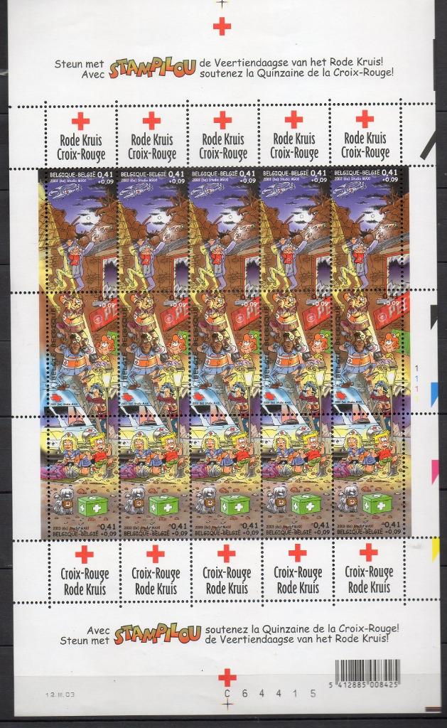 Année 2003 : feuille complète 3166-3169 ** -  Croix-Rouge, Ophalen of Verzenden, Rode kruis
