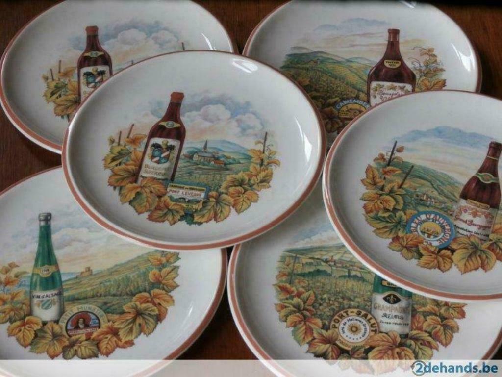 6 assiettes de fromages, Enlèvement ou Envoi, Utilisé, Céramique, Assiettes(s)