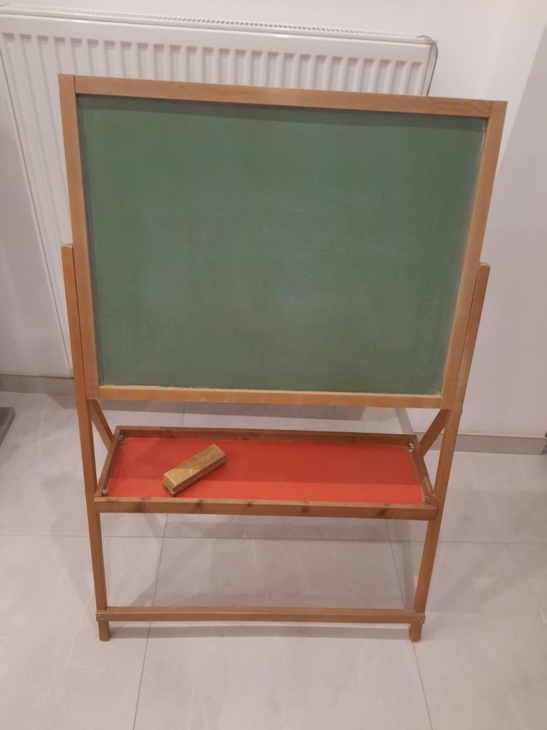 Vintage dubbelzijdig metalen 2-zijdig bord 69x54cm, Diversen, Schoolborden, Ophalen