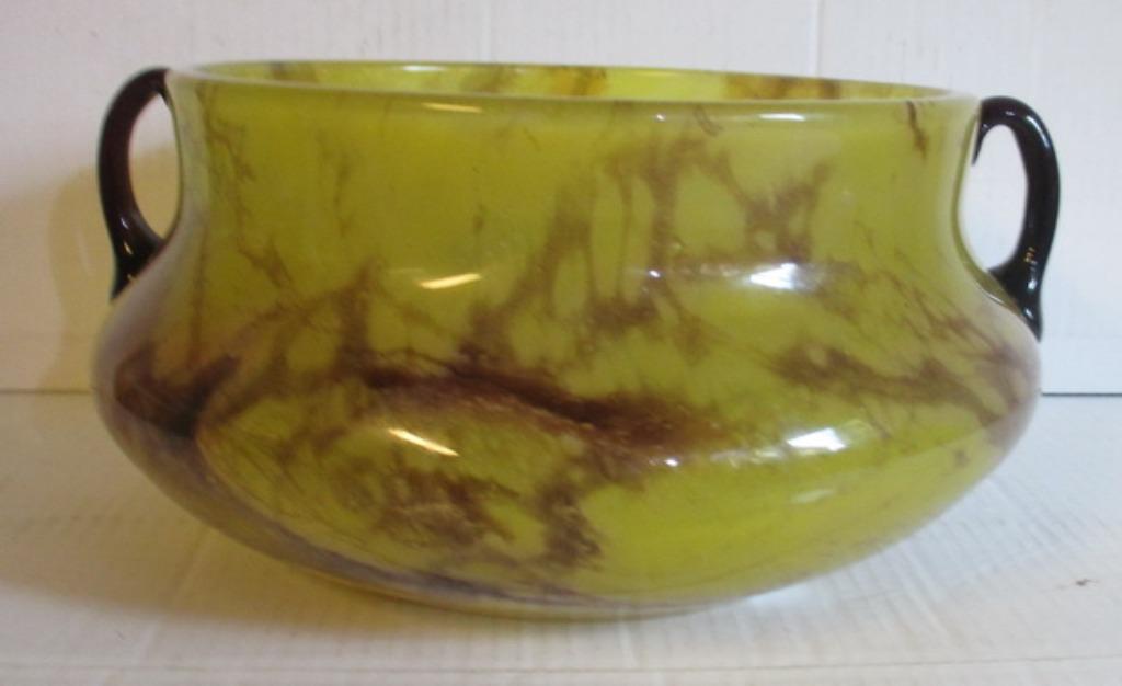 imposante art deco pate de verre fruitschaal Ch.Schneider, Antiek en Kunst, Verzenden