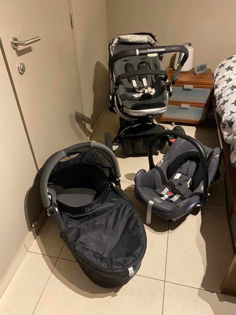 Quinny Buzz Black Combi met Maxi Cosi en alle accessoires, Kinderen en Baby's, Ophalen, Gebruikt, Verstelbare duwstang, Quinny
