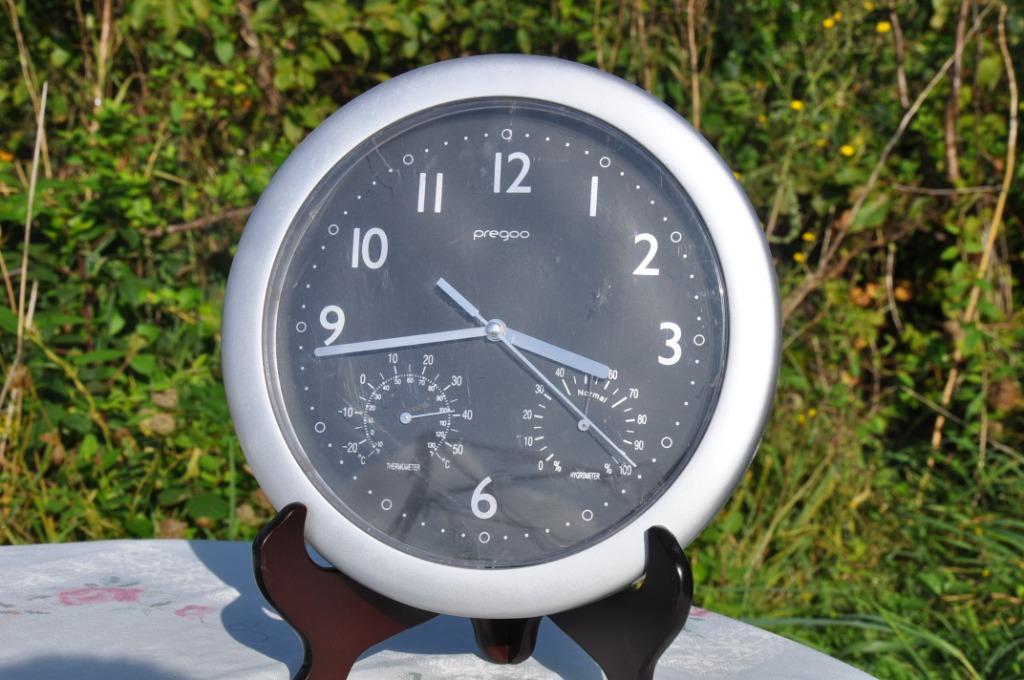 horloge avec thermomètre et hygromètre, Ophalen of Verzenden, Gebruikt, Wandklok