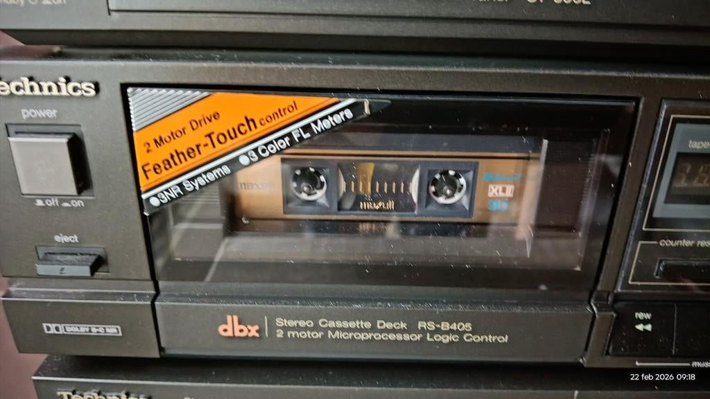 Technics cassettedeck RS-B405, Enlèvement