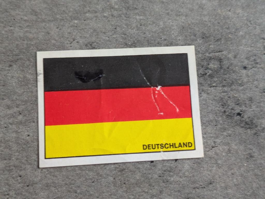 PANINI WK 1970 MEXICO VLAG DEUTSCHLAND ORIGINEEL VOETBAL, Hobby en Vrije tijd, Stickers en Plaatjes, Gebruikt, Sticker, Verzenden