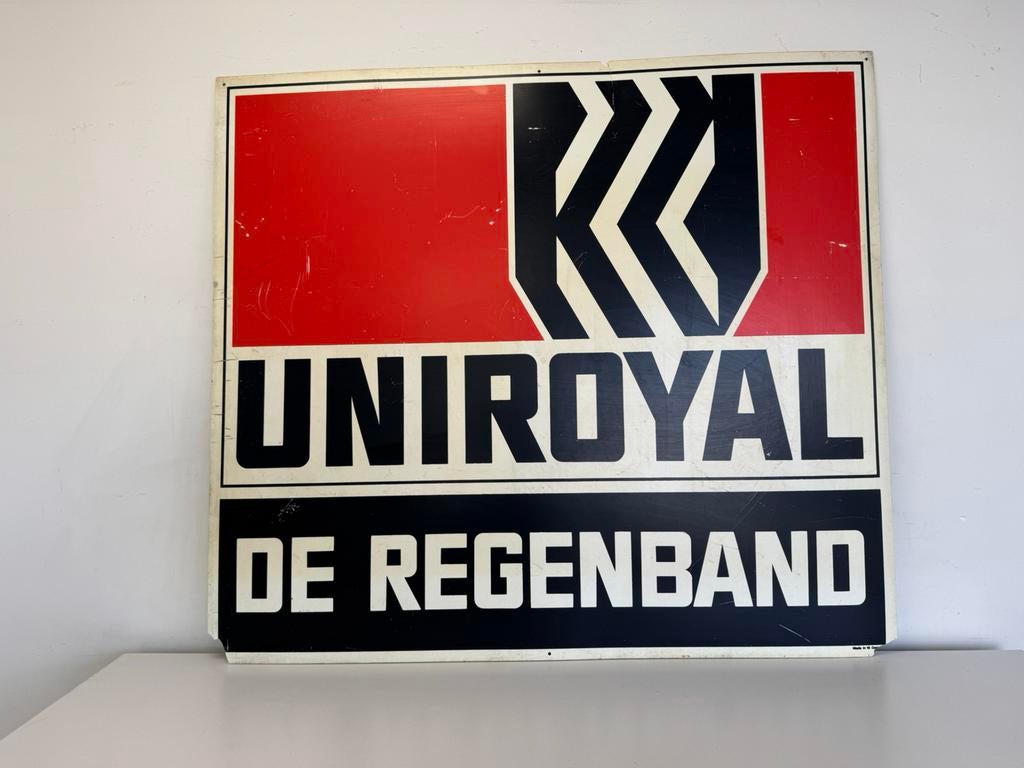 Grand panneau publicitaire pour pneus UNIROYAL, Collections, Marques & Objets publicitaires, Enlèvement, Utilisé, Panneau publicitaire