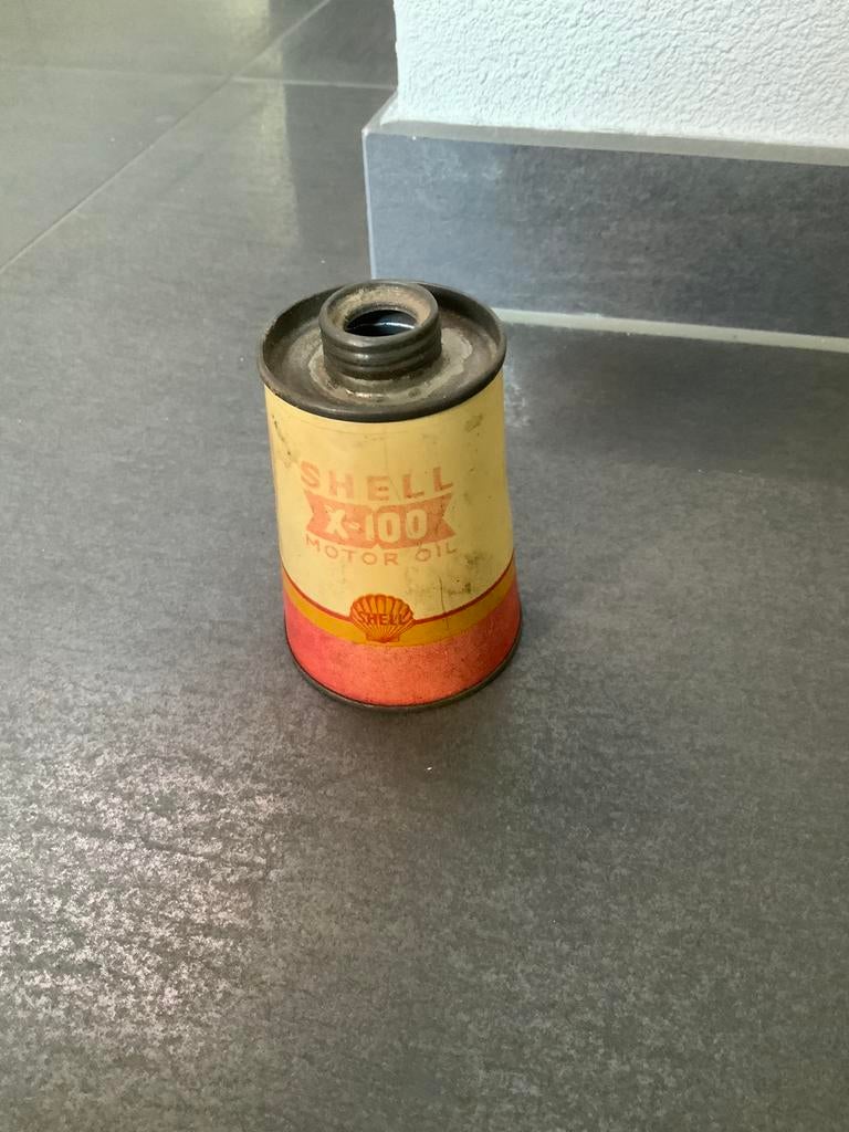 Vintage Shell X-100 Motor Oil 1/5 L, Verzamelen, Ophalen of Verzenden, Gebruikt