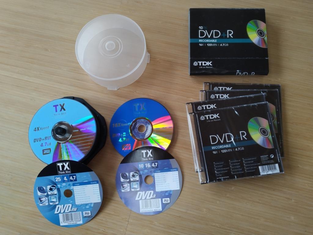 DVD's (4 * TDK +R, 2 * TX +R, 18 * TX +RW) + 7 doosjes, Ophalen, Nieuw in verpakking
