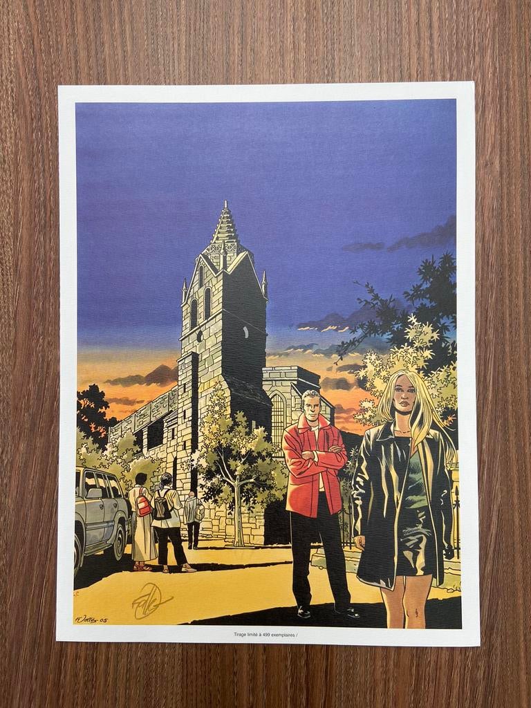 Ex Libris valles - Eglise nuit Gesigneerd, Verzamelen, Ophalen of Verzenden, Zo goed als nieuw