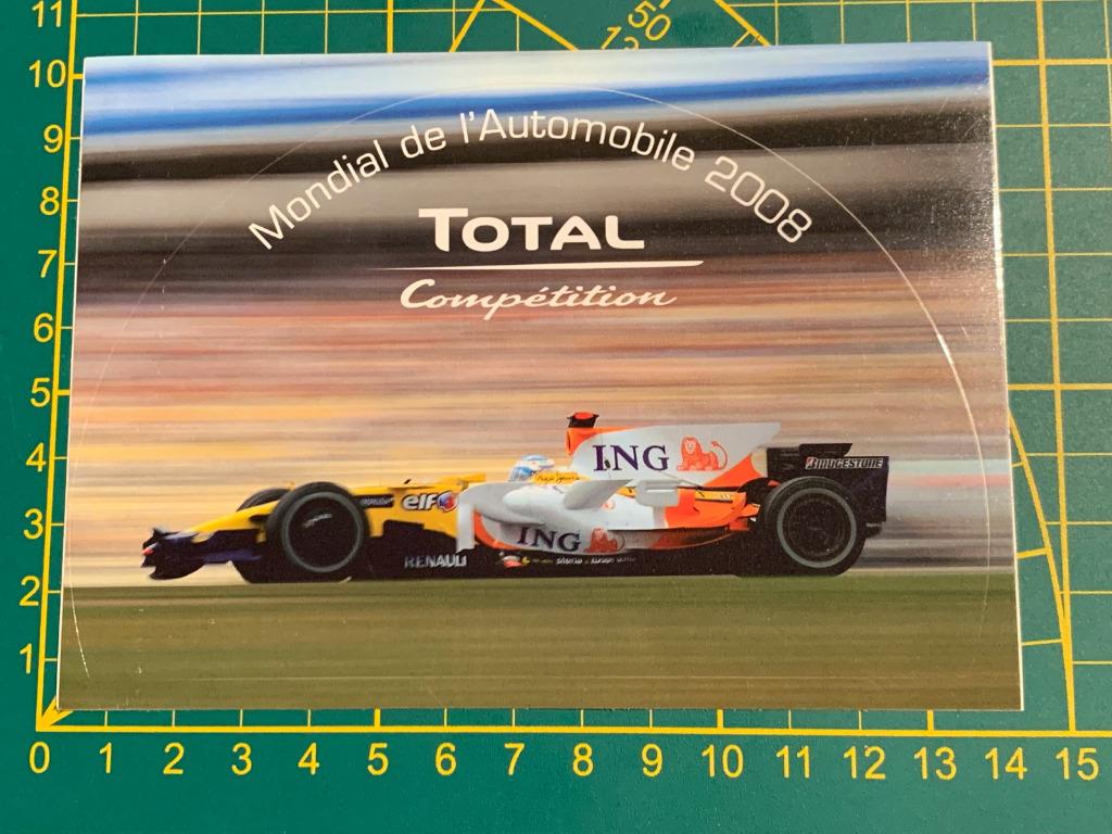 Sticker Renault F1 R28 2008 Fernando Alonso ING, Collections, Enlèvement ou Envoi